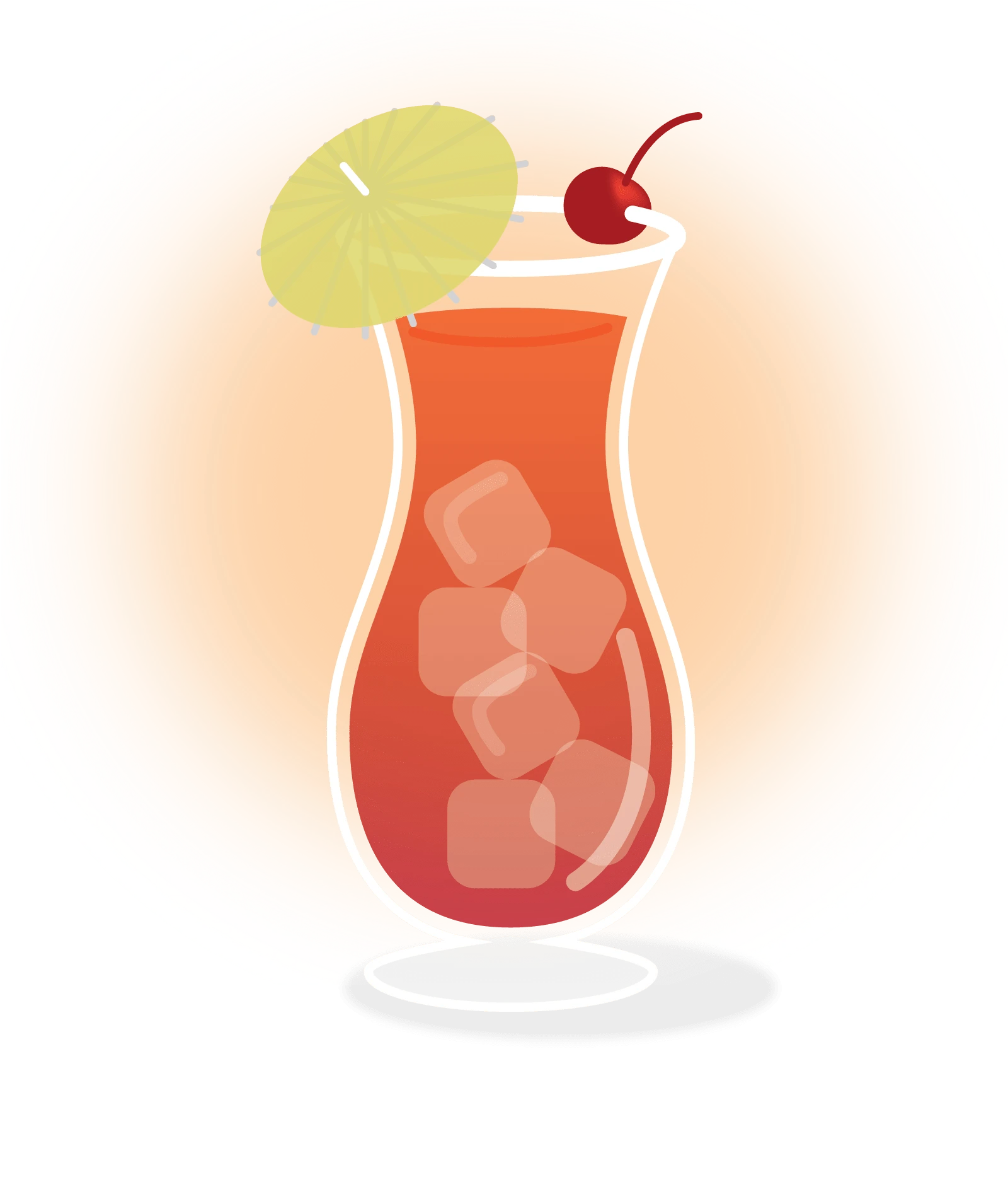 Hurricane cocktail illustration