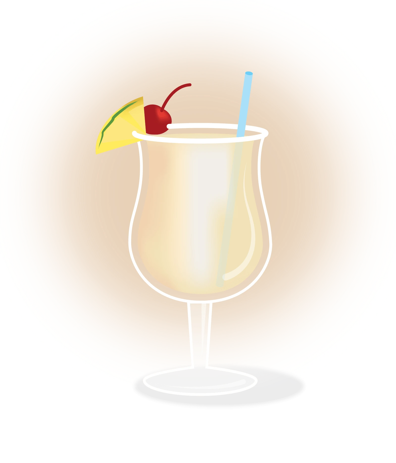 Piña Colada cocktail illustration