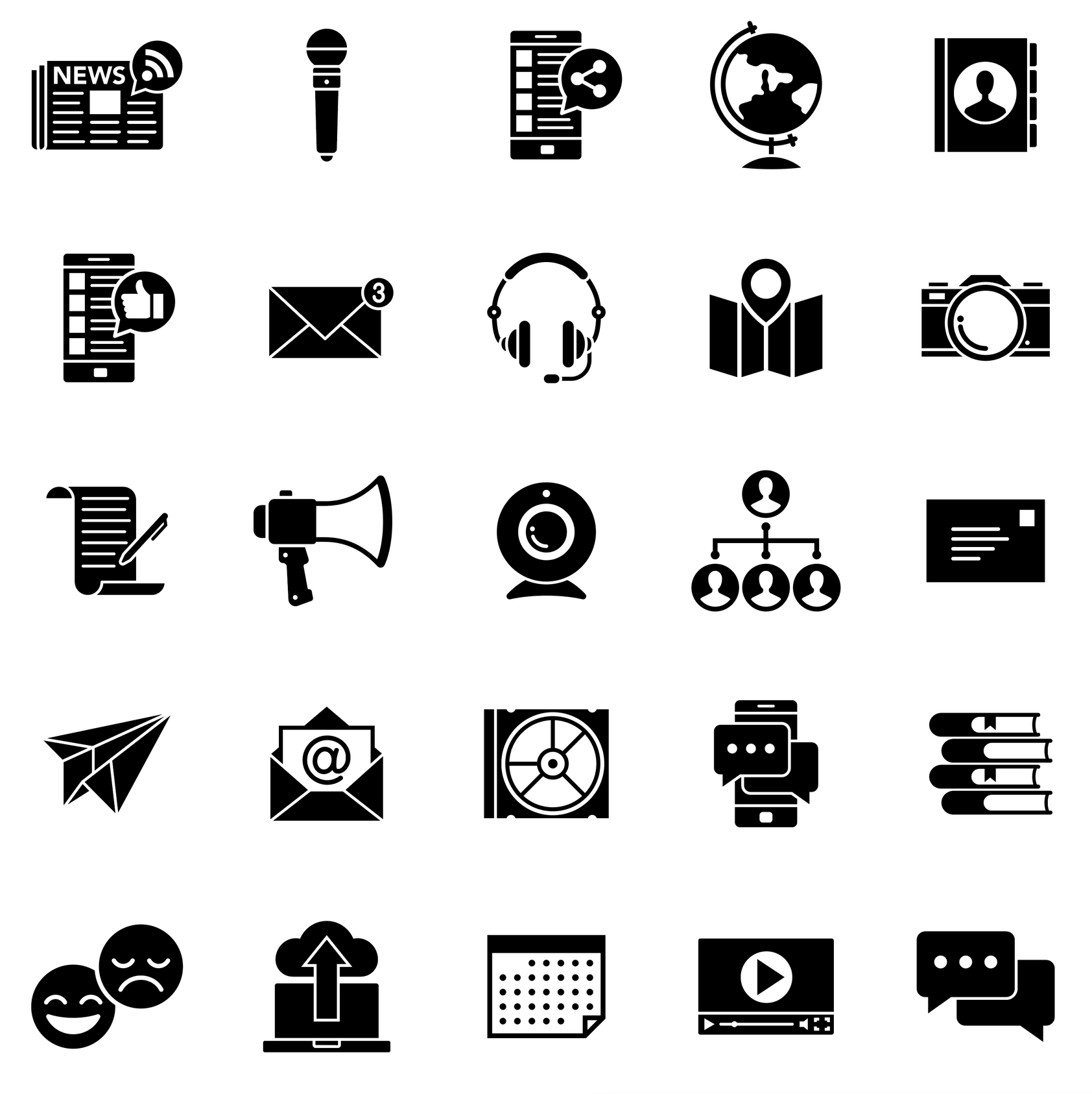 Custom black icon set