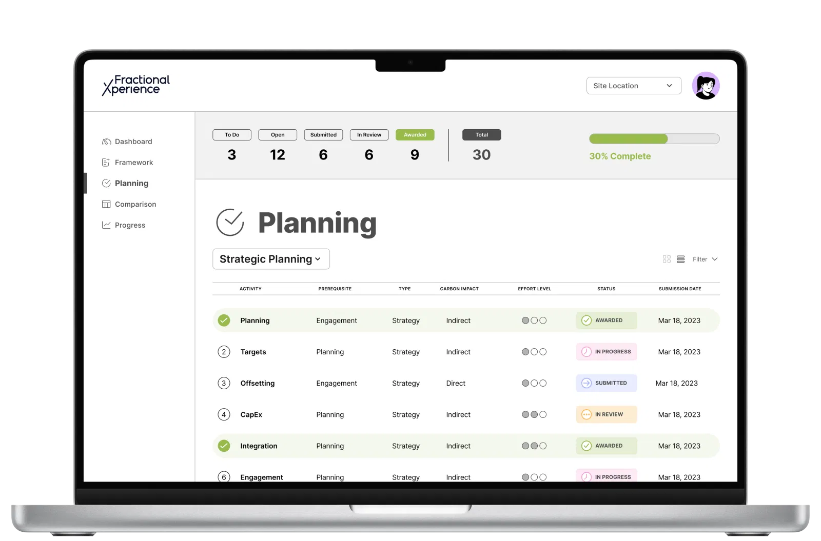 360 Energy's Envirally app screenshot on a MacBook Pro